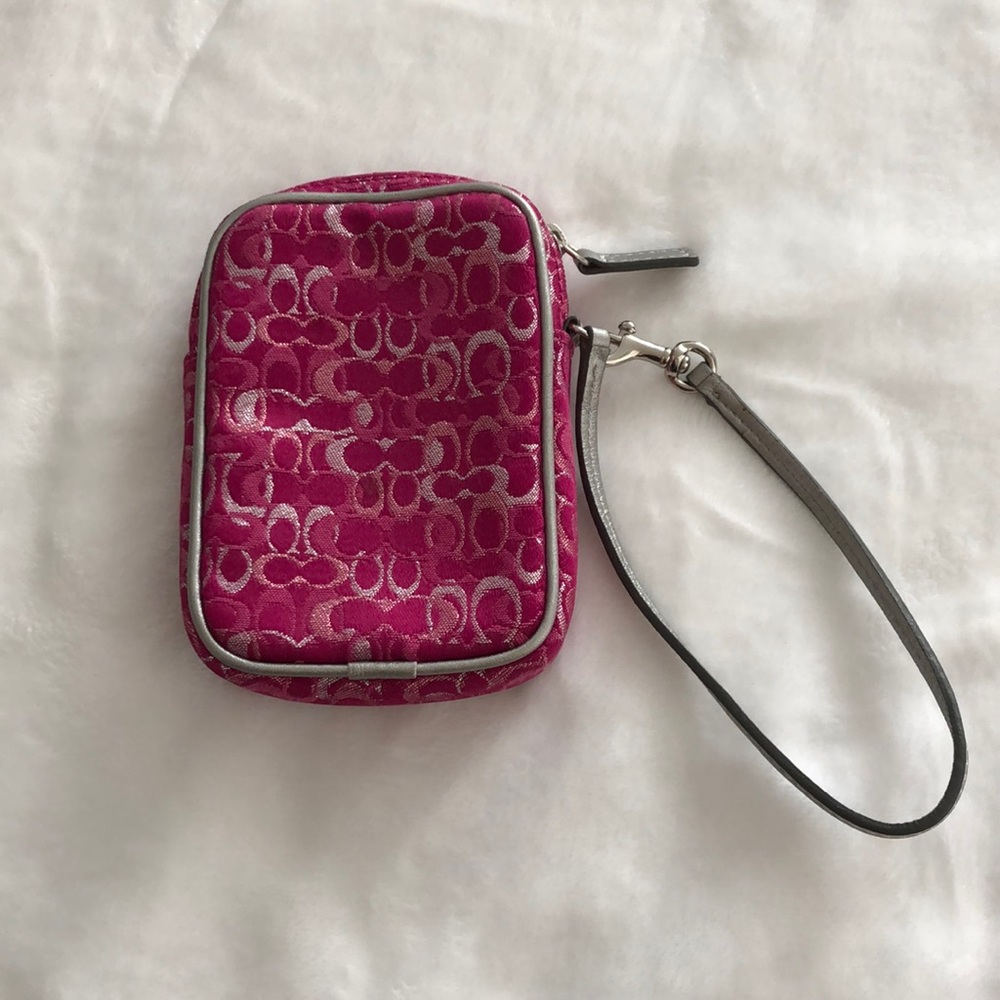 Small Pink Coach Wristlet - Picture 2 of 5